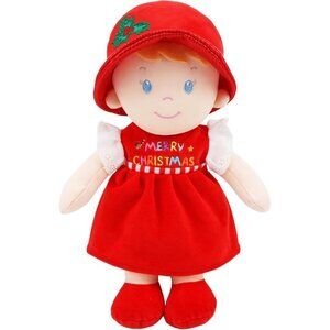 June Garden 14 Inch Soft Dolly Emilia Stuffed Baby Boy Doll Christmas Edition